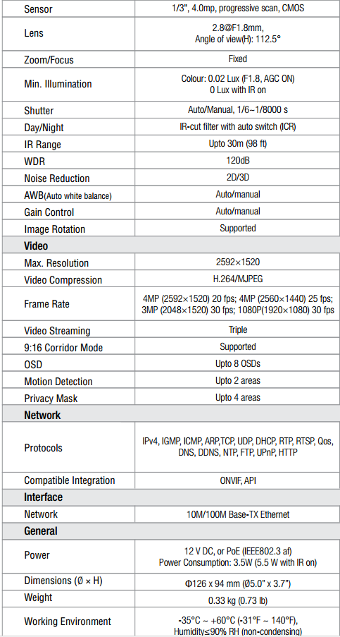 specification-4mp-network-ir-fixed-turret-camera